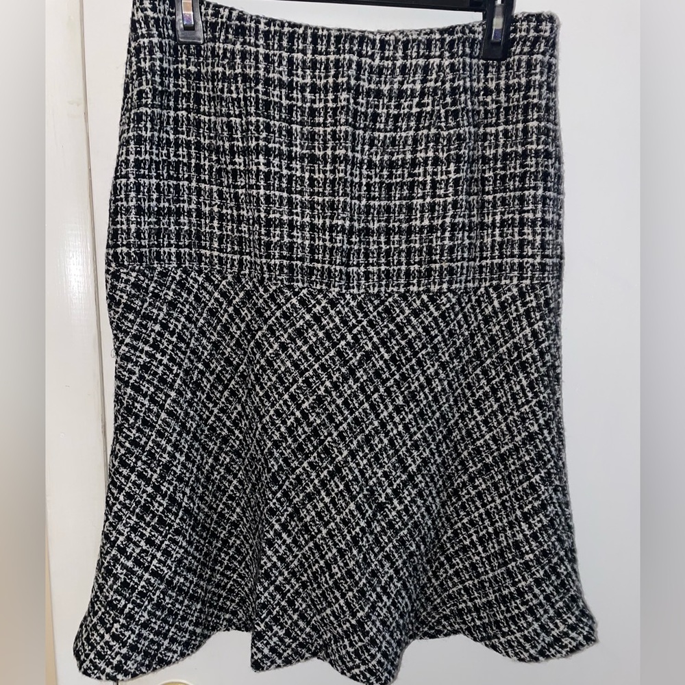 Black and white skirt.